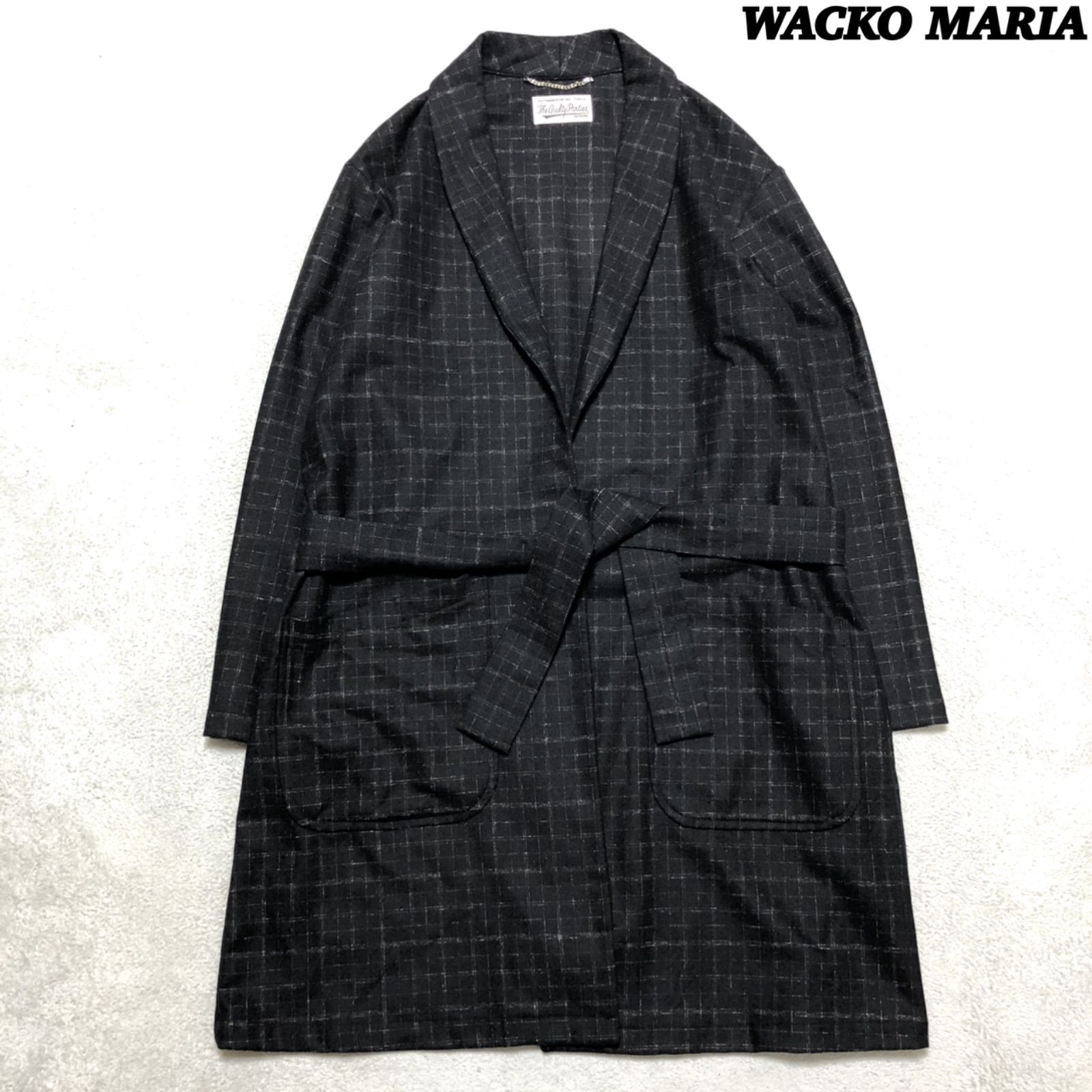 WACKO MARIA BLURRED CHECK GOWN COAT ブラードチェックガウンコート