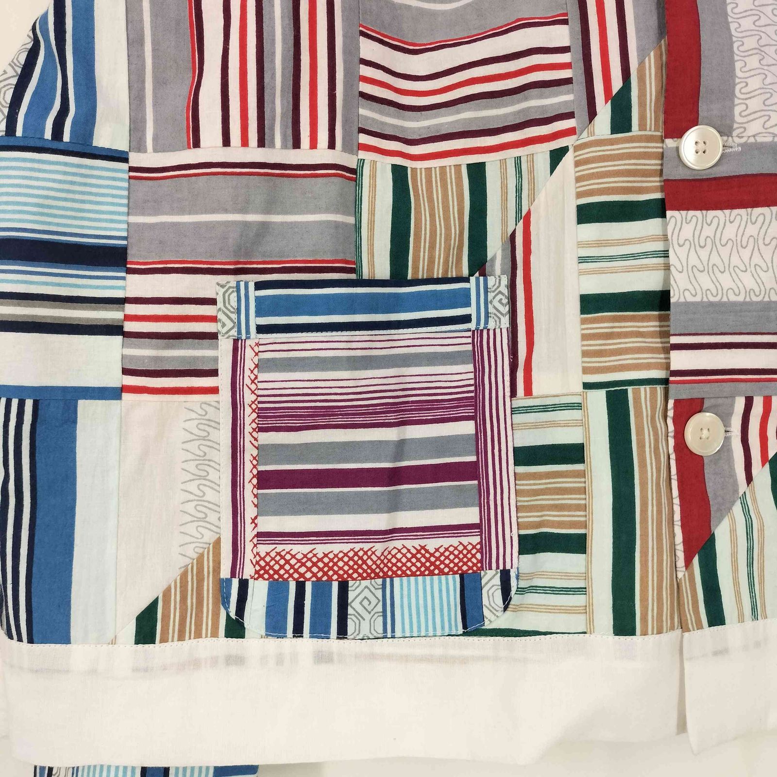 ボーディ BODE PATCHWORK OXFORD LS SHIRT パッチワーク シャツ メンズ
