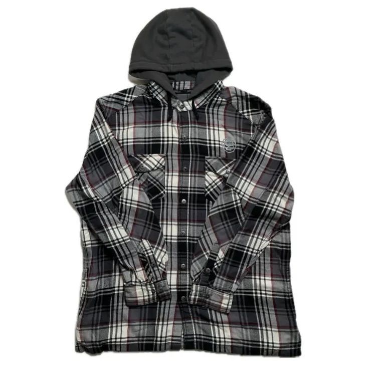 ハーレーダビッドソン フード付きチェックシャツ パーカー XLサイズ【A