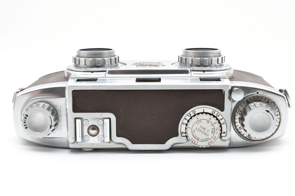  Revere Stereo 33 Wollensak 35 mm F 3.5 Amaton レザーケース付き シャッター 全速OK ステレオカメラ フィルムカメラ YM 4558 120 その他 フィルムカメラ