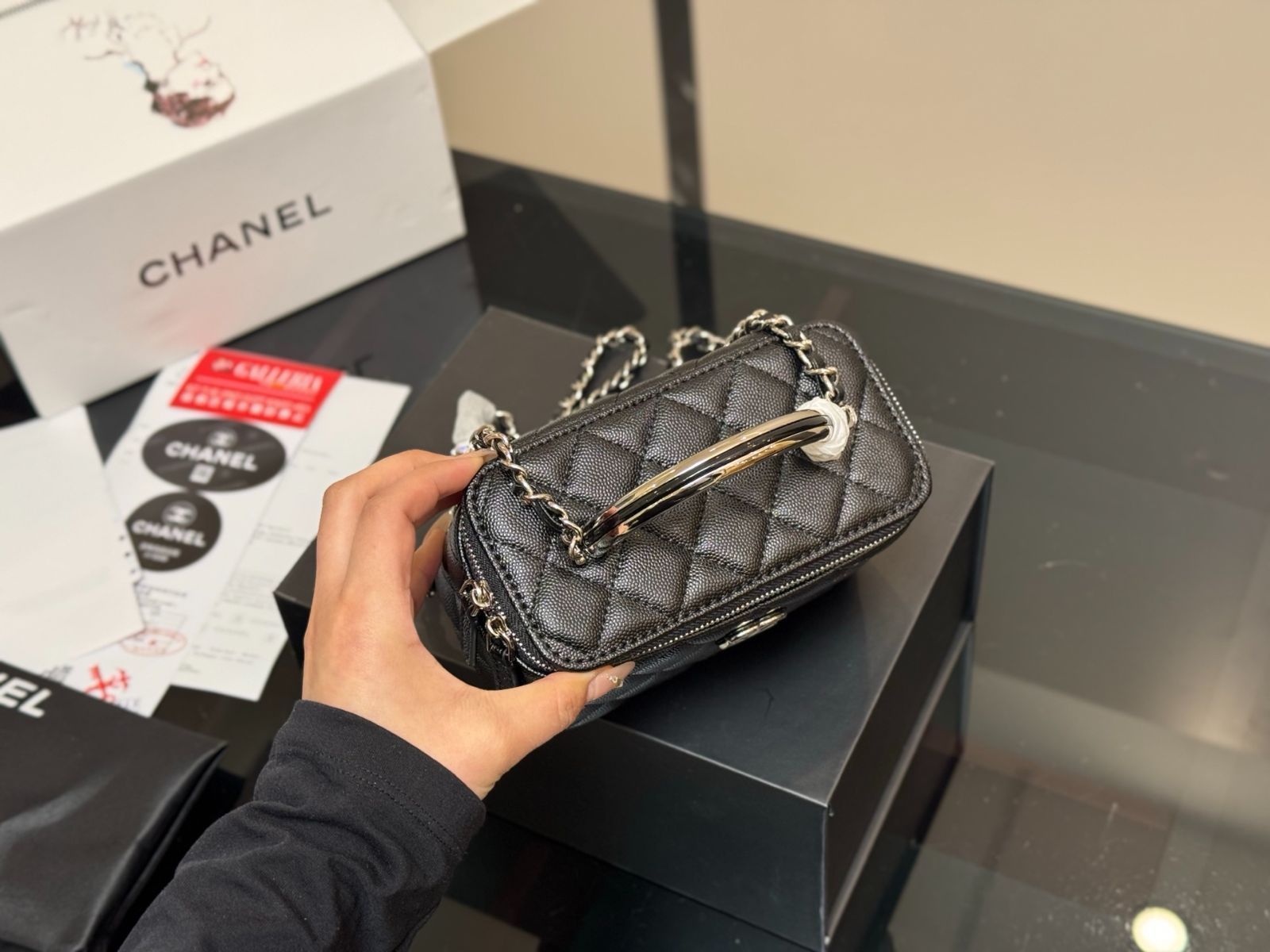 【高級ベルベット生地25A】CHANEL ヴァニティケース 今日特価】Chanel Vanity Case シャネル ヴァニティケース-MM