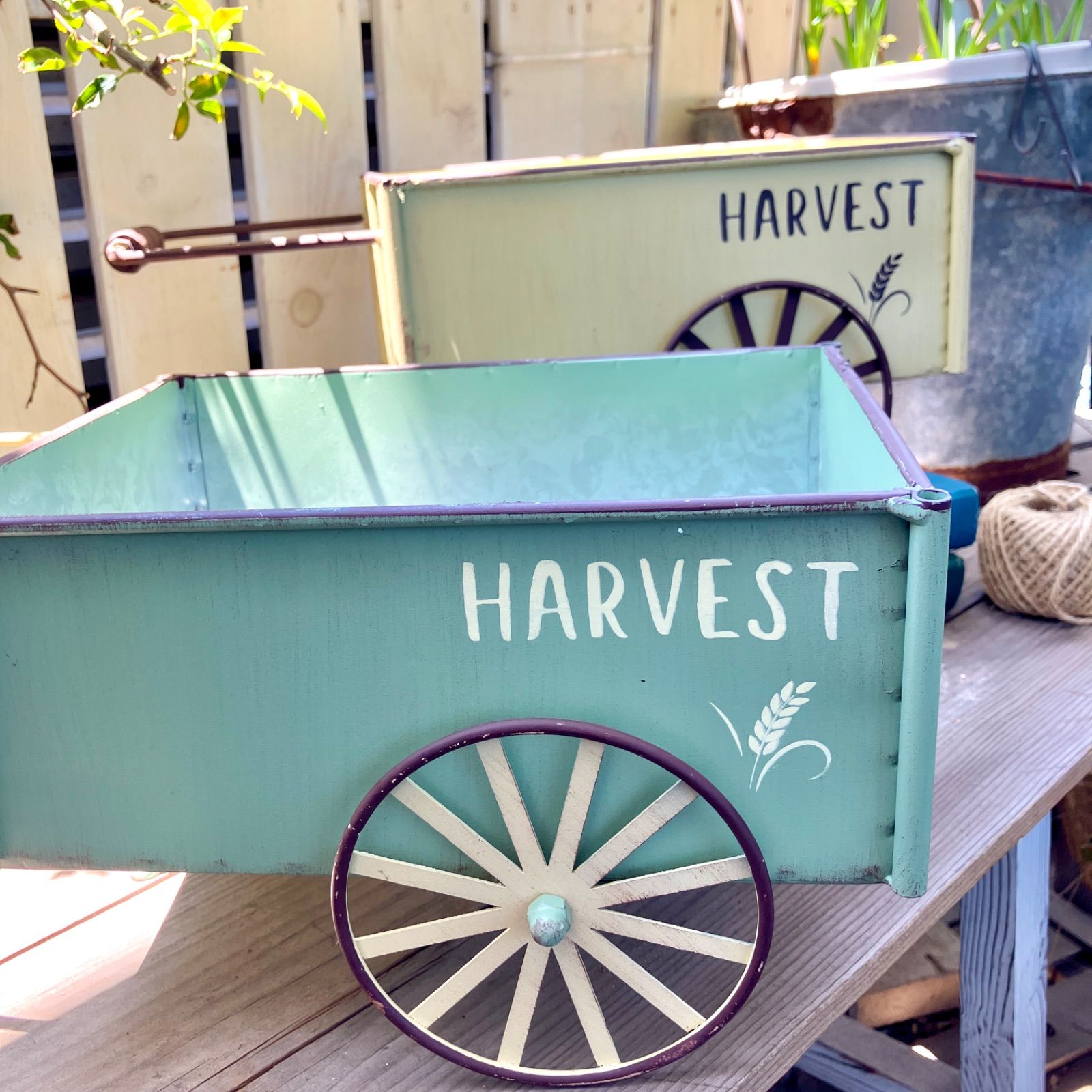 ブリキプランターカート おしゃれ ガーデニング 植木鉢 可愛い リベルテ ブリキ カート 花台 Liberte' オーナメント アンティーク ガーデニング雑貨 プランターラック ルーフワゴン S ハウス