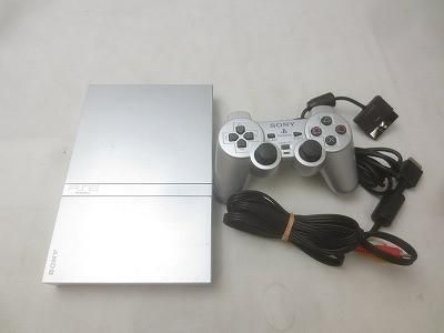 ゲーム プレイステーション2 PS2 本体 SCPH-79000 サテンシルバー 動作品 出力ケーブル コントローラー付き