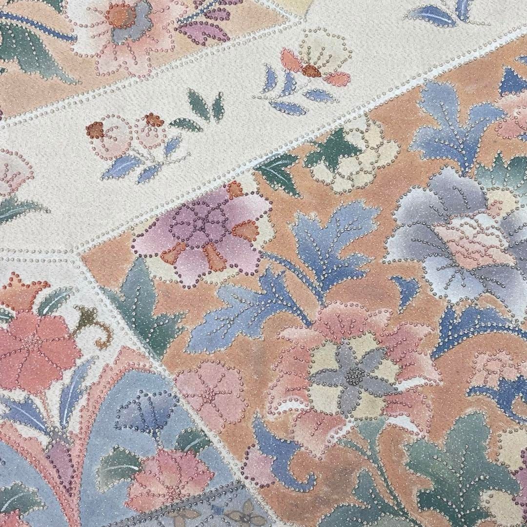 袋帯 相良刺繍 美しい花模様 乳白色 O-4050 - メルカリ 