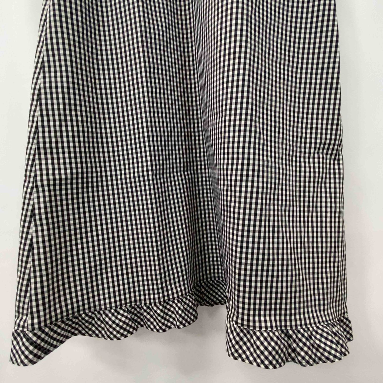 ESPIE レディース ノースリーブひざ丈ワンピース 白黒 チェック柄 tk  