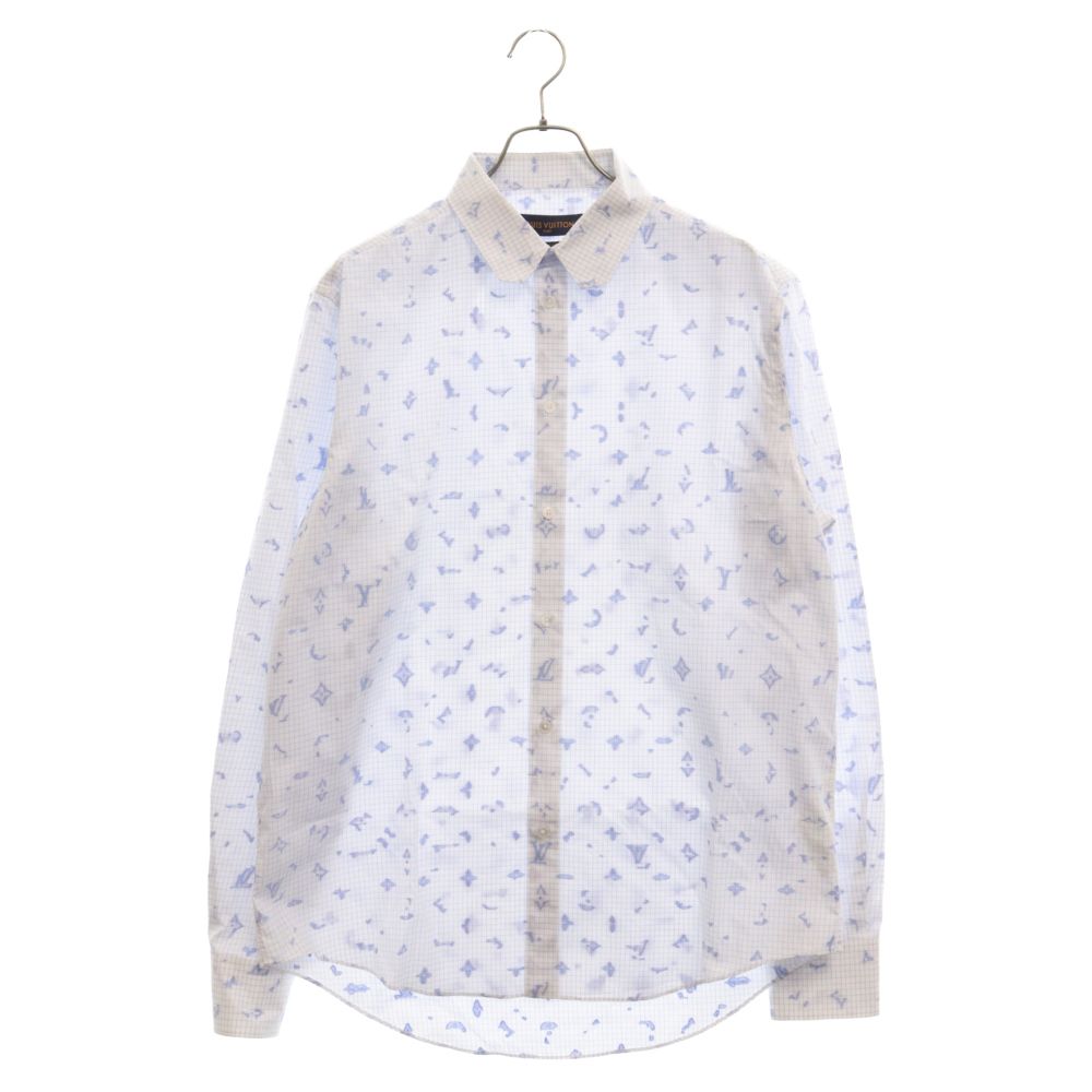 LOUIS VUITTON ルイヴィトン 19AW モノグラムロゴ 長袖 シャツ レギュラーフィット RM192Q OSF HHS41W LOUIS VUITTON (ルイヴィトン) 19AW モノグラムロゴ 長袖 シャツ