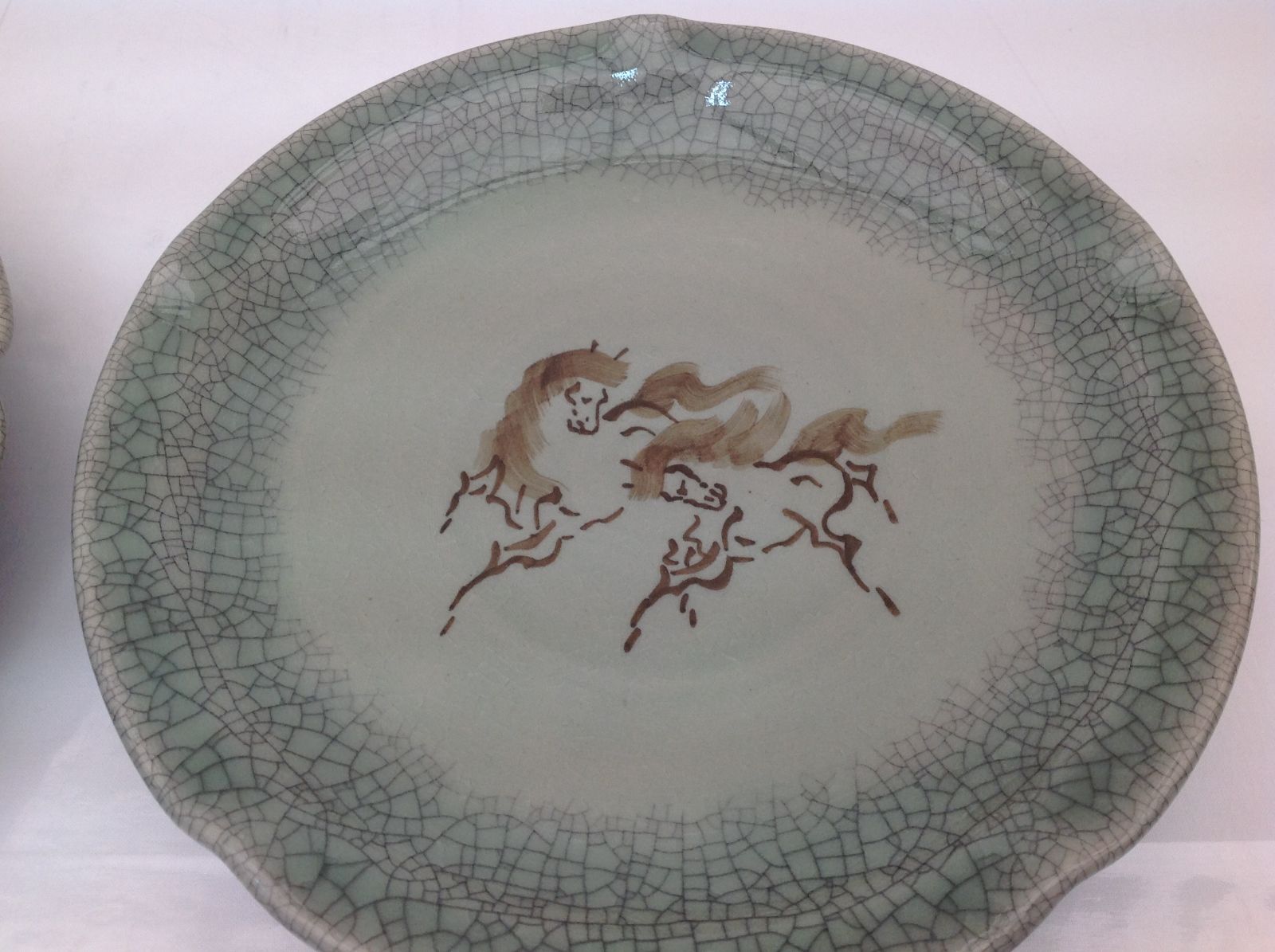 青緑色の馬の絵皿　栖鳳窯　大堀相馬焼 青緑色の馬の絵皿 栖鳳窯 大堀相馬焼 - メルカリ