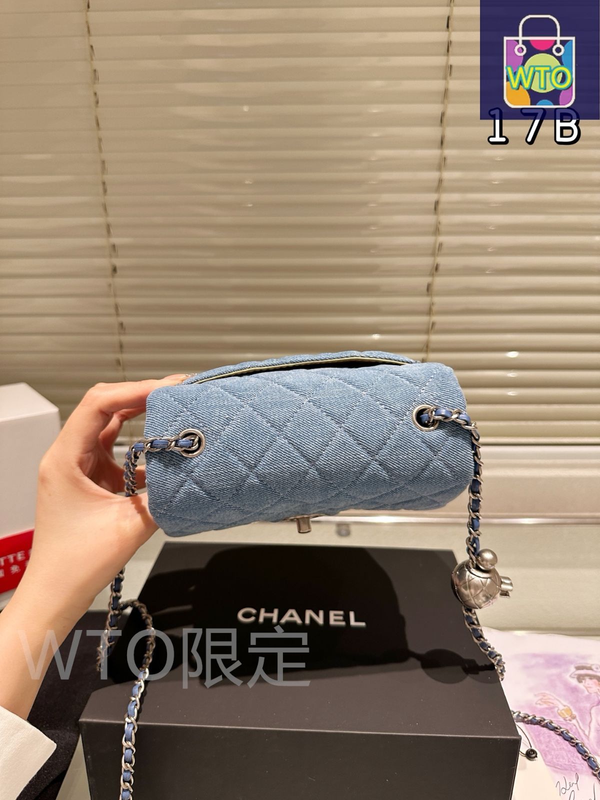 今日特価】Chanel Denim 金球 Square Fat シャネル デニム