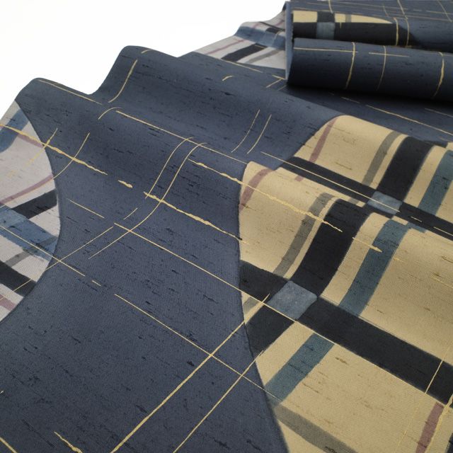 中古】本場牛首紬 袋帯 石川県指定無形文化財 全通 手織り 手染め 正絹