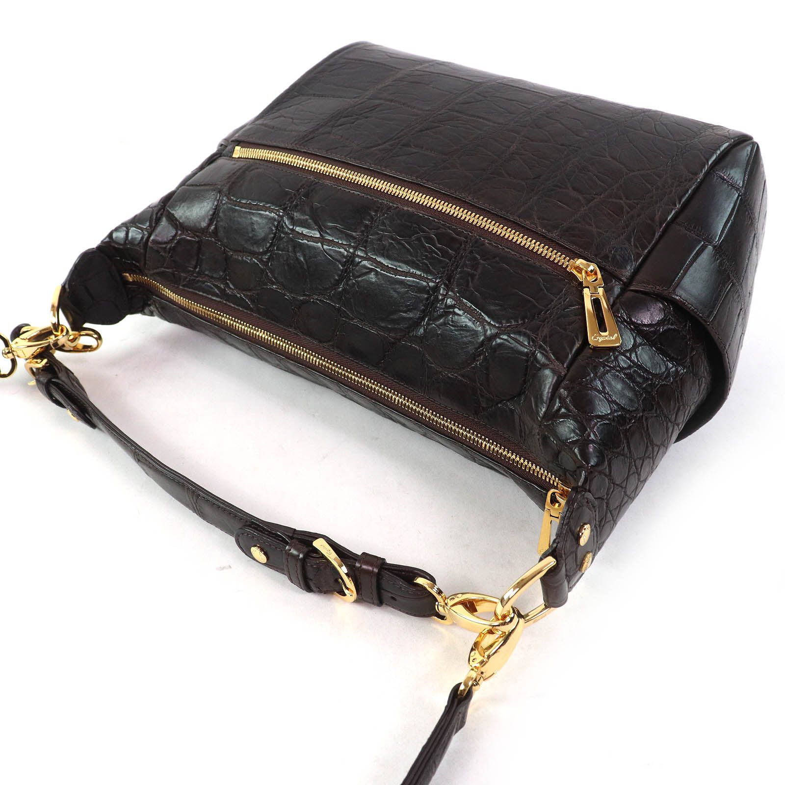 美品✨クリスタルレプティルズ 2way ハンド ショルダーバッグ オーストリッチ 美品✨クリスタルレプティルズ 2way ハンド ショルダーバッグ