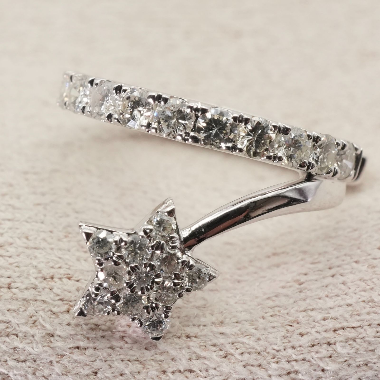 ディノス K18WG ダイヤ 0.40ct イヤーカフ スター 25-1827S