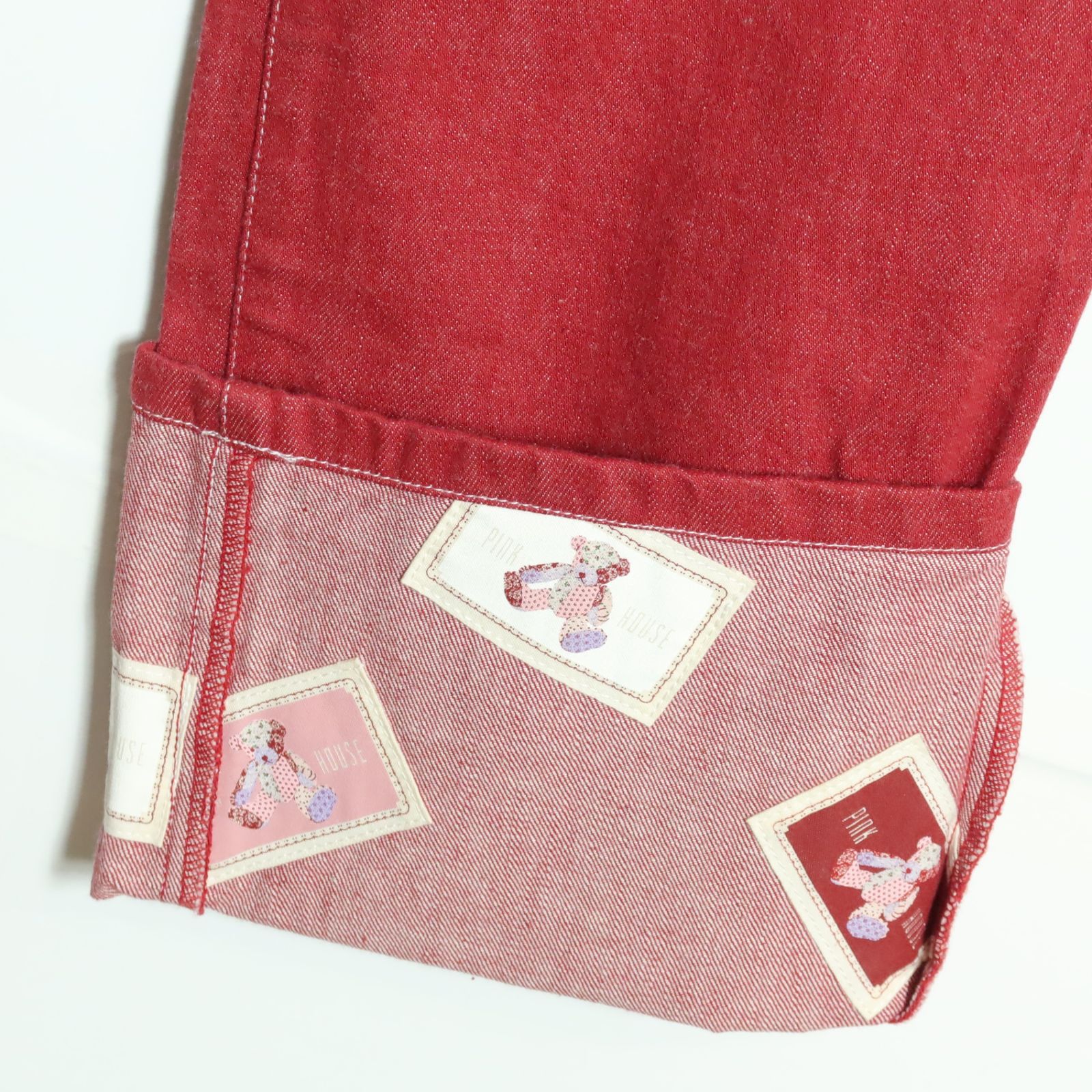 【極美品】　PINK HOUSE デニムパンツ　ワッペン　くま　L ピンクハウス☆くまワッペン付き♪ジーンズ デニムパンツ 大きい
