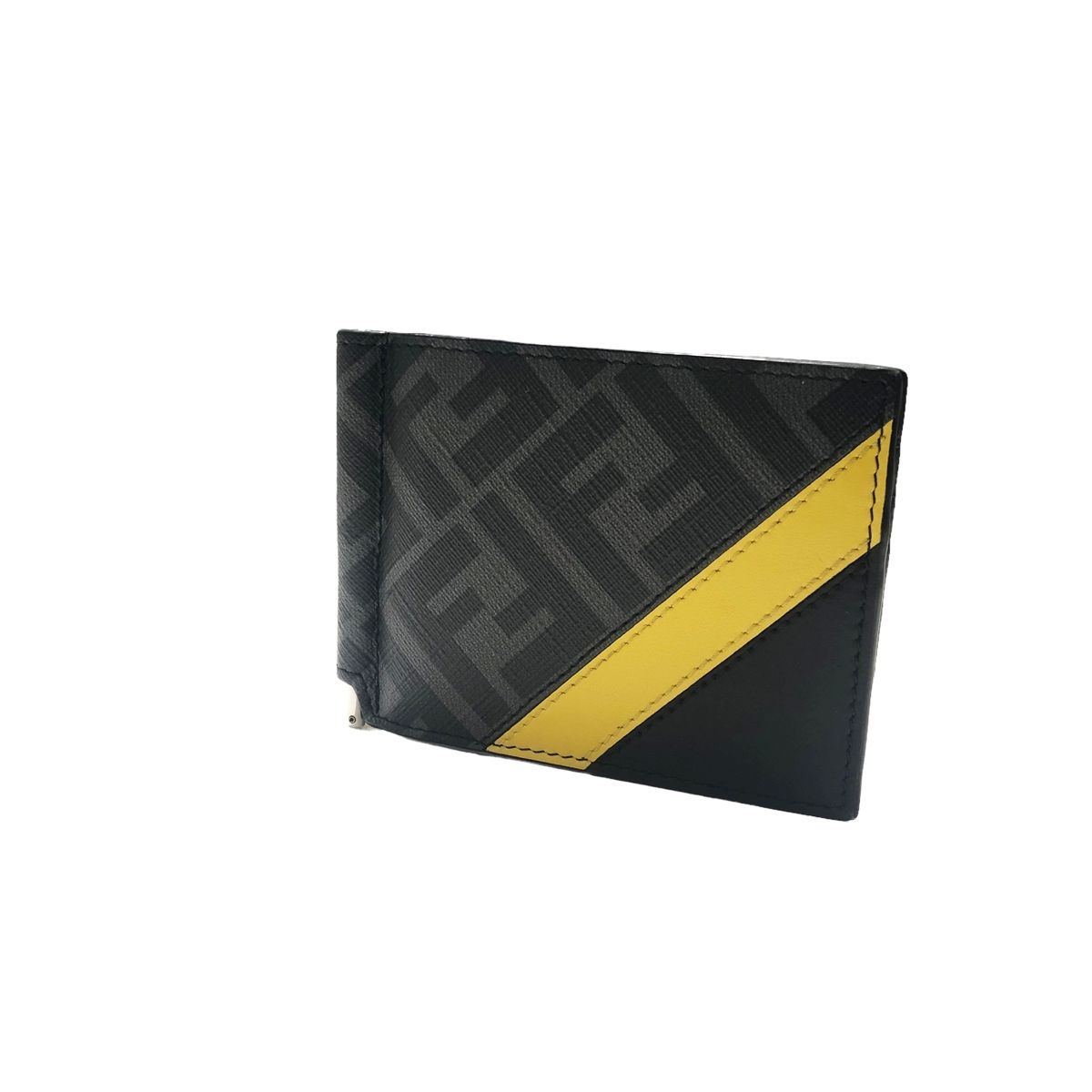 大人気在庫FENDI フェンディ カードケース マネークリップ パスケース ブラック 黄色 小物