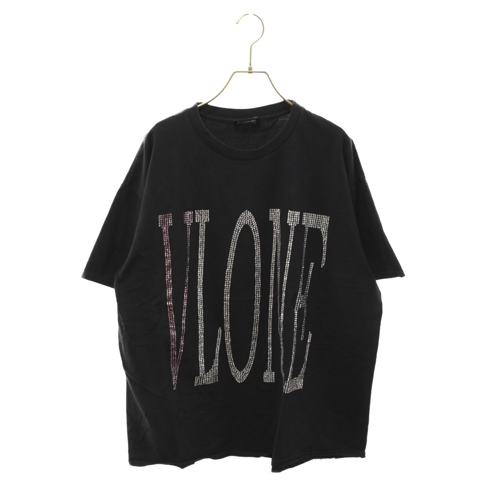 VLONE　ヴィーロン　ラインストーンロゴ　半袖Tシャツ　ブラック　Lサイズ VLONE ヴィーロン ヴィーローン Tシャツ 半袖 ラインストーン