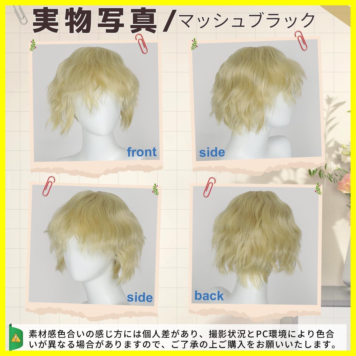 限定商品】パーマ かつら マッシュ 男性 男装 フルウィッグ