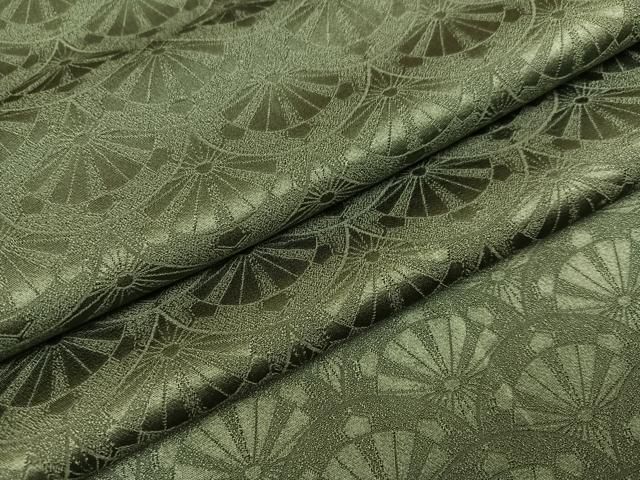 平和屋着物●上質な色無地 青海波地紋 藍媚茶色 正絹 AABC1755ph