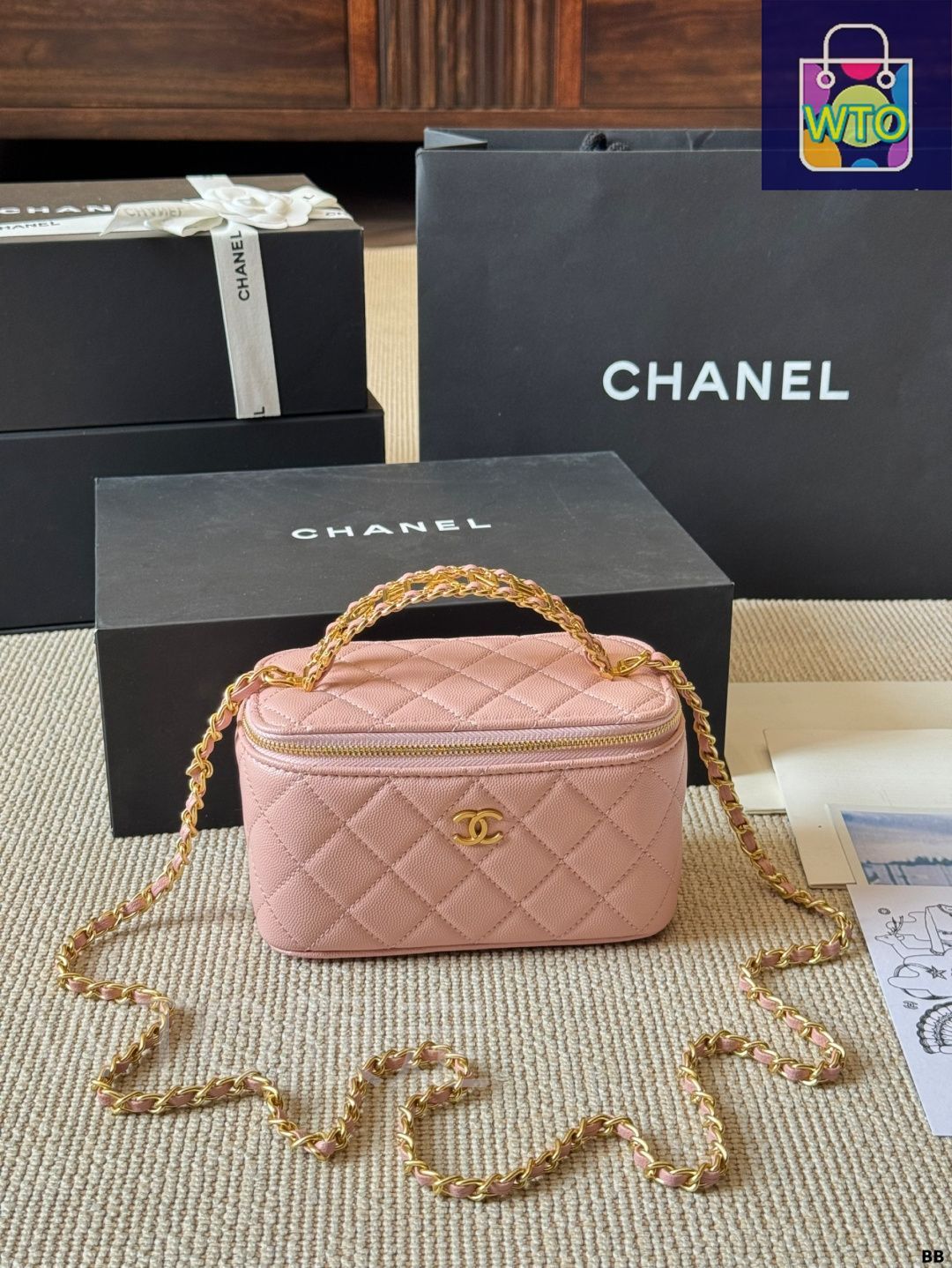 激レア！未使用品★ビンテージ CHANEL★ハンドバッグ 極美 今日WTO】Chanel シャネル ハンドルボックスバッグシリーズ 着