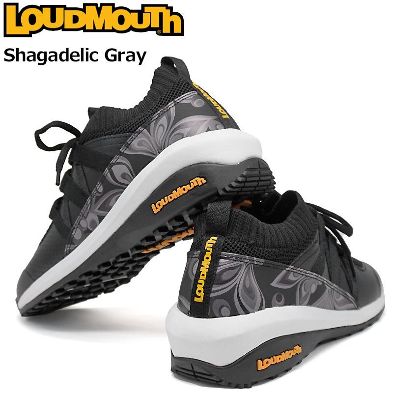 【サイズ選択可】ラウドマウス メンズ スパイクレス ニット ゴルフシューズ Shagadelic Gray シャガデリックグレー LM-GS0003 772978(022) 新品【Loudmouth正規販売店】