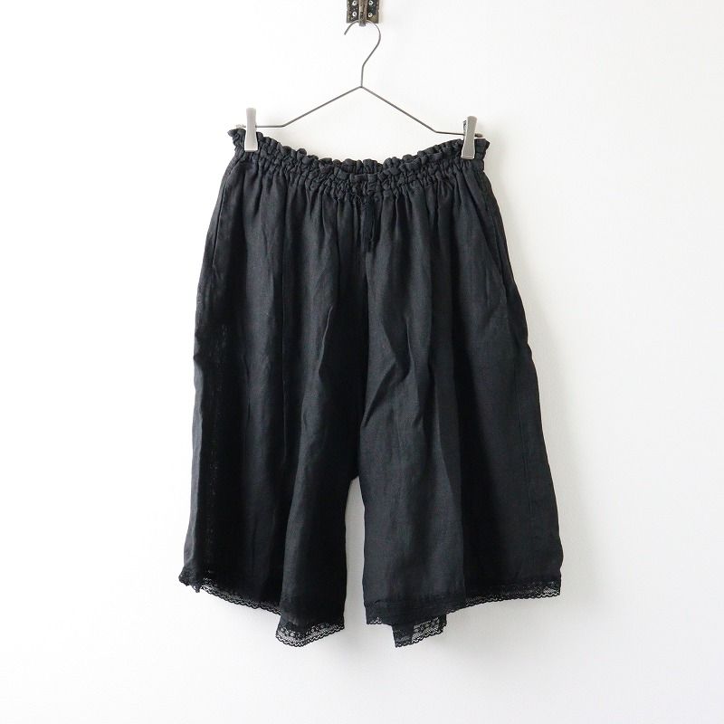 ネストローブ　レース　ペチパンツ ネストローブ nest Robe リネン 裾レース ペチパンツ F/ブラック