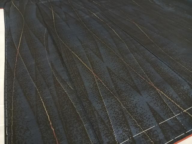 平和屋着物○本場大島紬 純泥染め 手織り カタス7マルキ 変わり縞 安松