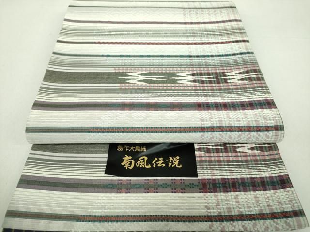 平和屋着物○両面 全通柄袋帯 創作大島紬 南風伝説 花織 トゥイグヮー