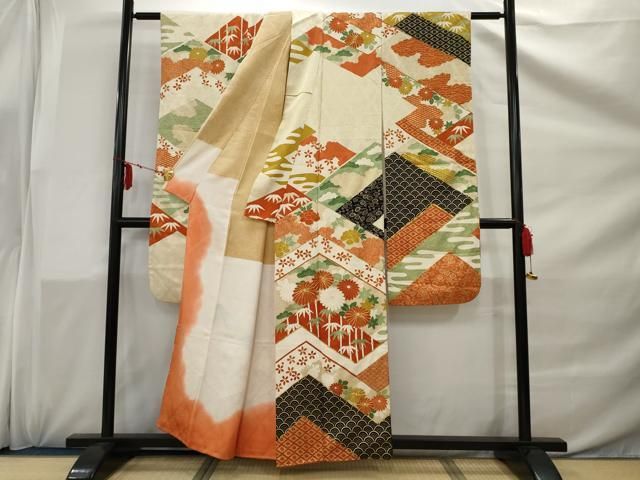 平和屋着物○豪華振袖 総絞り 桐文 正絹 逸品 AAAY9878ck