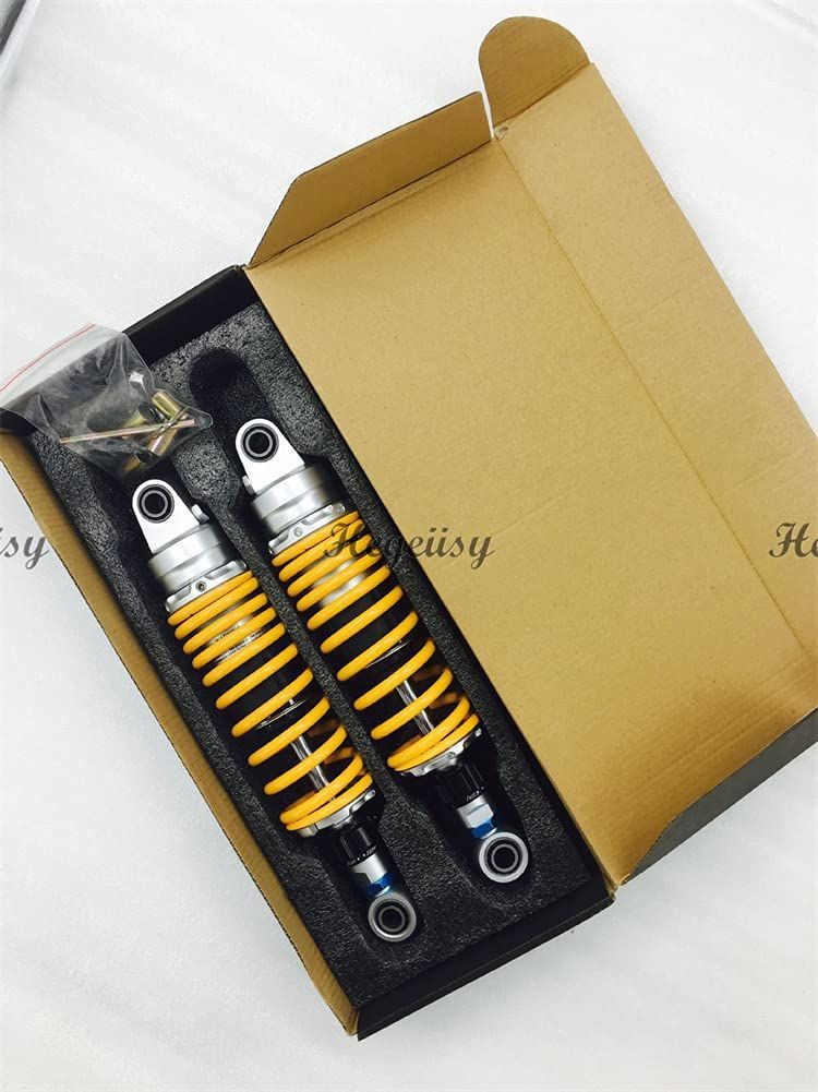 7mmスプリングユニバーサルATVクワッドダート用オートバイ用ショックアブソーバーリアサスペンション調整 なダンピング XJR1300 305mm 黄色 LAWEED_CL