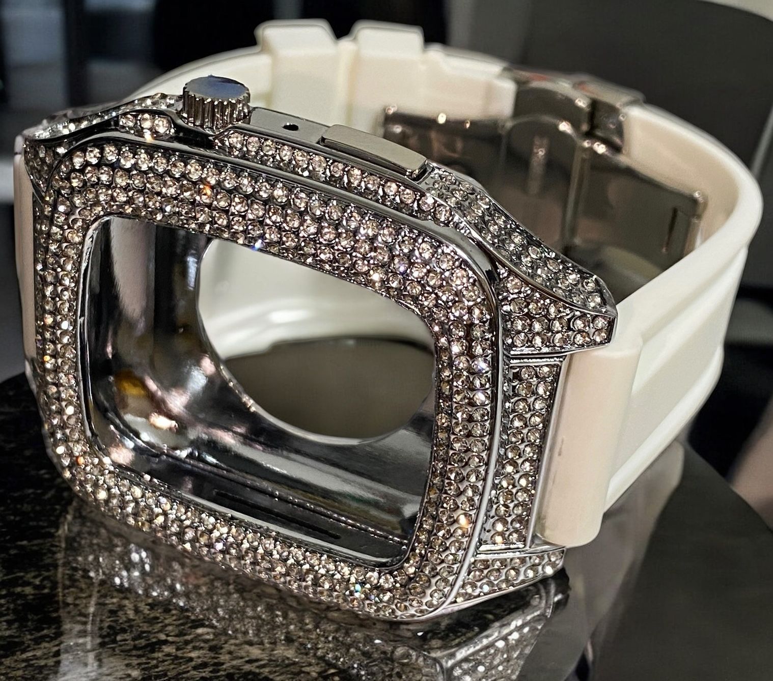 Apple Watch カバー キラキラ ラバー ステンレスケース カスタム@0 Apple Watch カバー キラキラ ラバー ステンレスケース カスタム