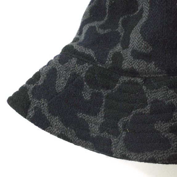 Engineered Garments エンジニアードガーメンツ アメリカ製 Camouflage Bucket Hat カモフラージュ バケットハット M(内周約58-59cm) ブラック/グレー 帽子 g18471