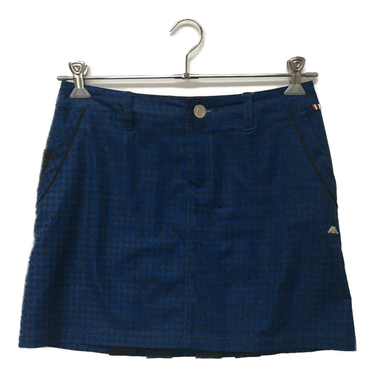 中古 レディース カッパゴルフ KAPPA GOLF スカート L 青×紺 総柄 裾プリーツ