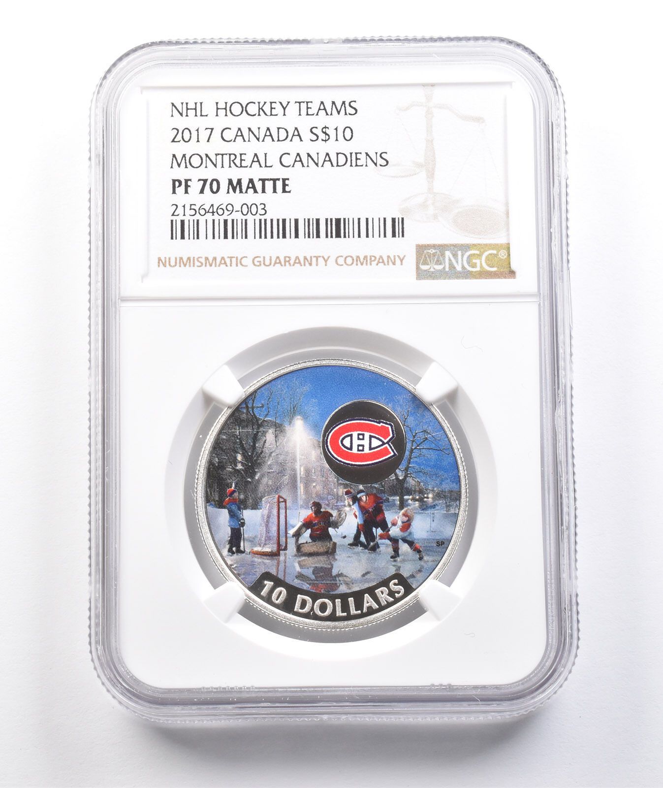 2017 カナダ $10 シルバー NHL ホッケーチーム モントリオール カナディアンズ PF70 マット NGC