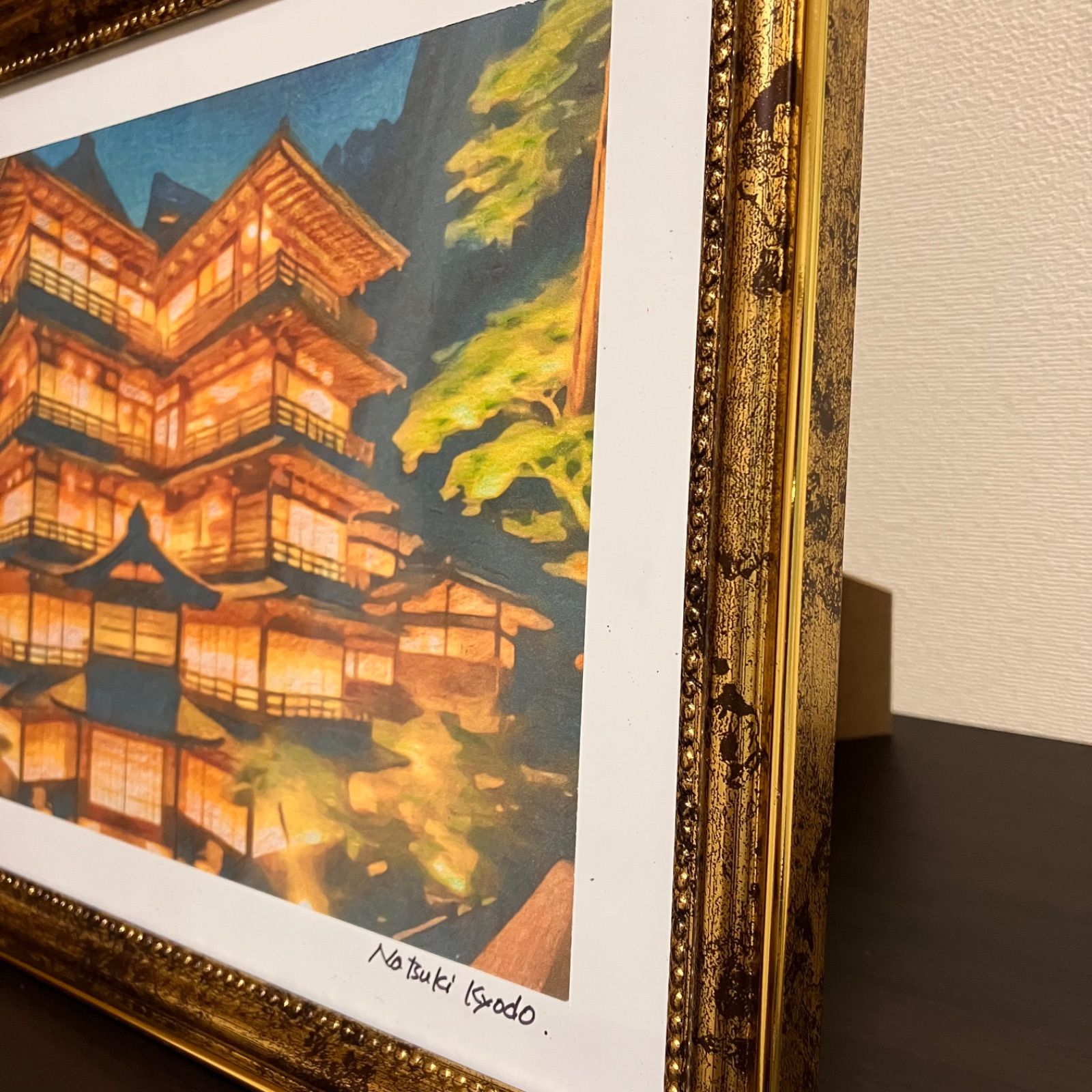 ジブリアート⑨ 千と千尋の神隠しより「金具屋」額装品 額縁寸法32.7 