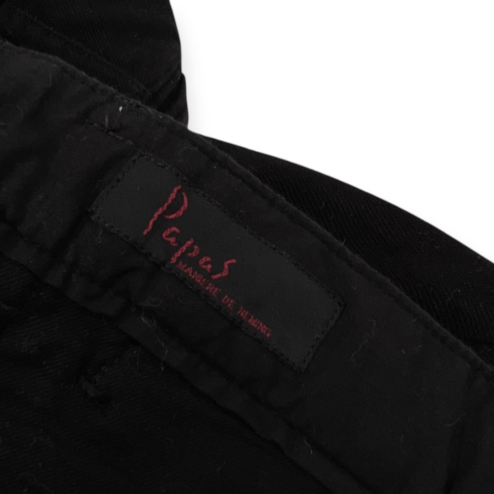 Papas パパス ツータック ピケ スラックス パンツ S/ブラック メンズ