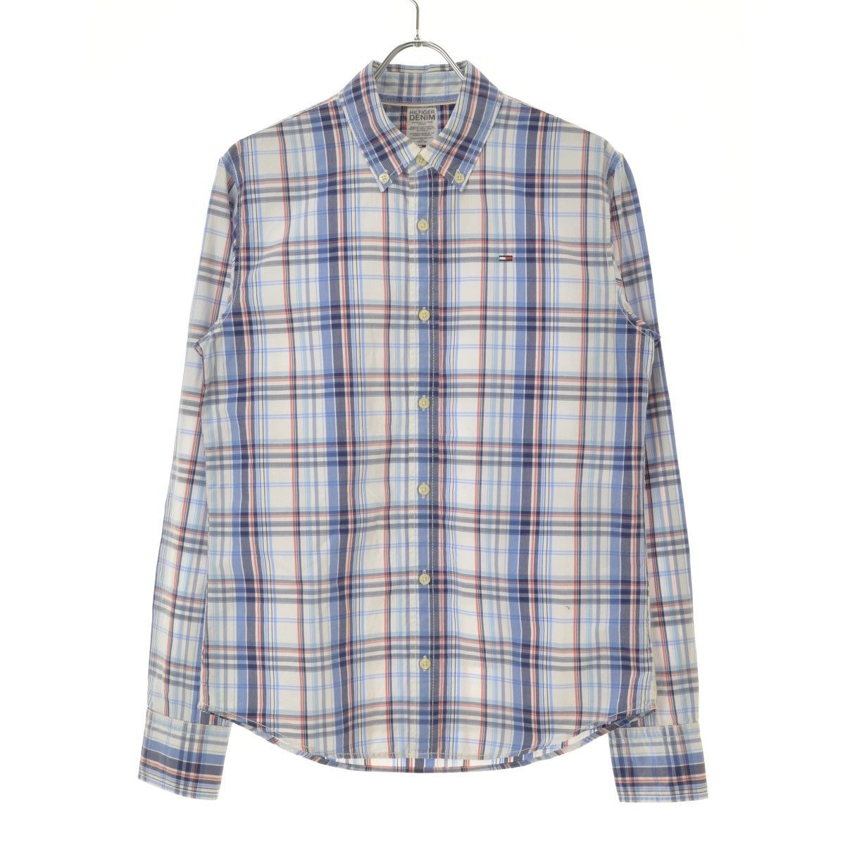 【HILFIGERDENIM】チェックボタンダウン長袖シャツ