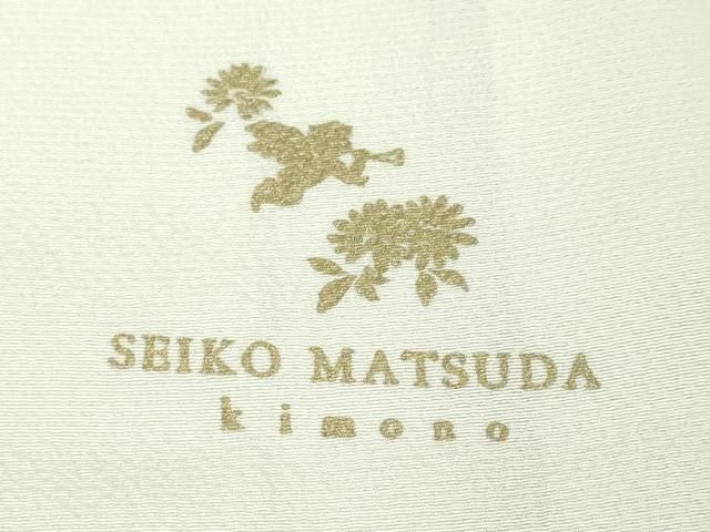 平和屋本店□極上 松田聖子 SEIKOMATSUDA 訪問着 乱菊 薄い白緑色地