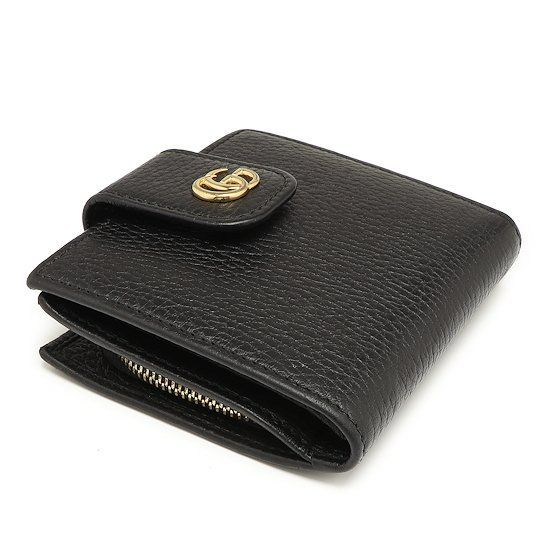 グッチ 財布 GGマーモント 二つ折り財布 レザー ブラック GUCCI - メルカリ
