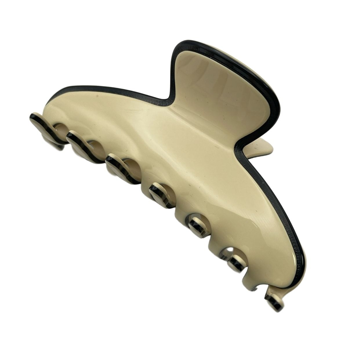 ALEXANDLE シャンデリア アイボリーと黒のヘアクリップ LISERAI】L