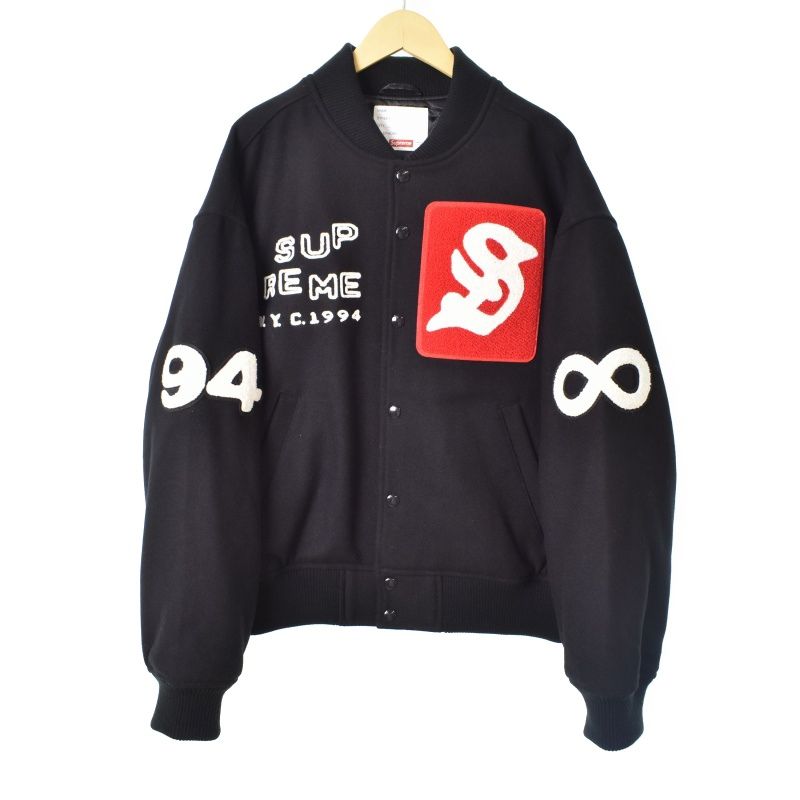 シュプリーム SUPREME 23SS tourist varsity jacket ツーリスト バーシティジャケット ブルゾン M 黒 ブラック
