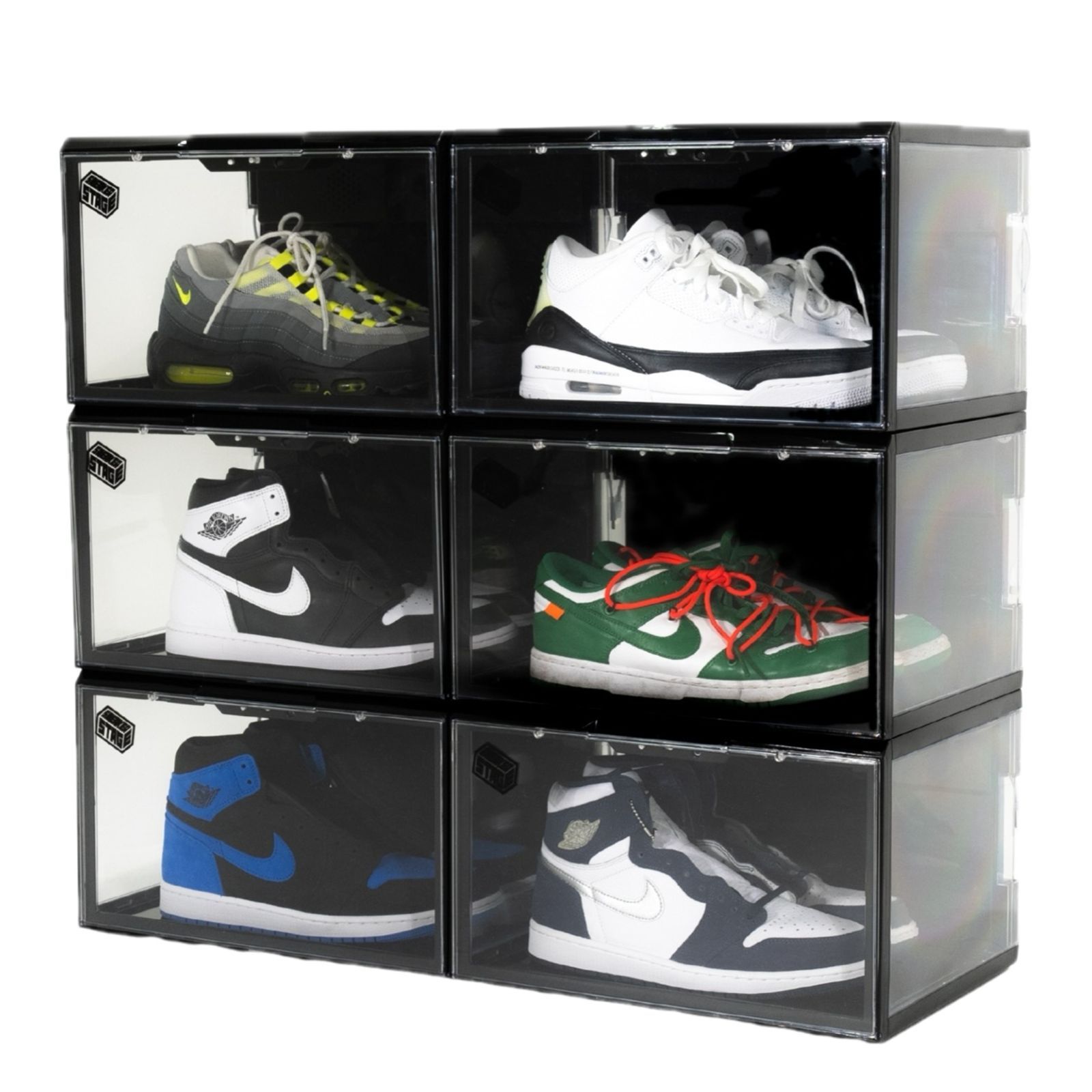 スニーカーケース【SNEAKER STAGE】 【LEDライト付き ブラック