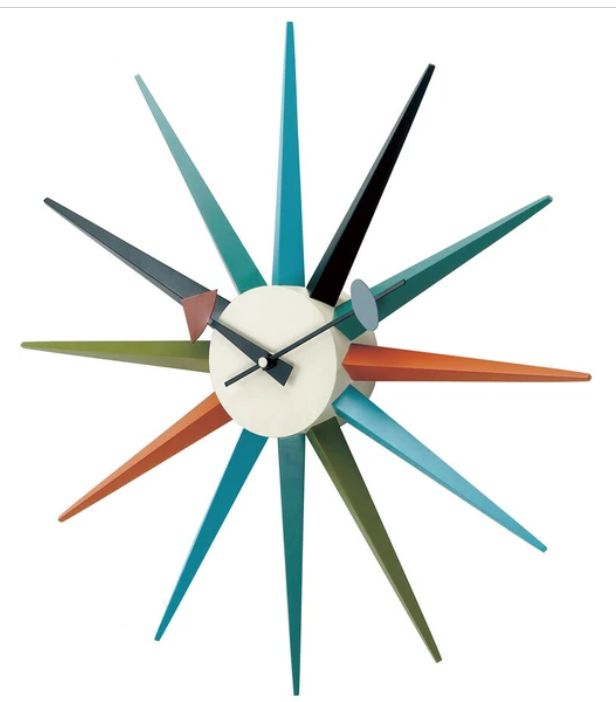 ミッドセンチュリー GrorgeNelsonジョージネルソン サンバーストクロックマルチカラー