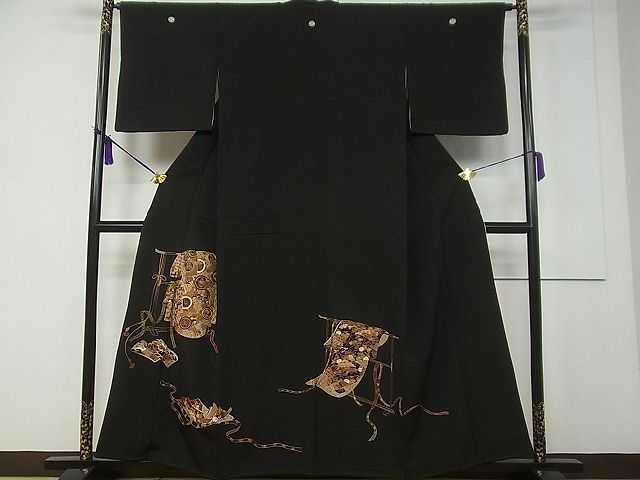 平和屋着物□豪華黒留袖 総刺繍 スワトウ刺繍 誰が袖花文 金糸