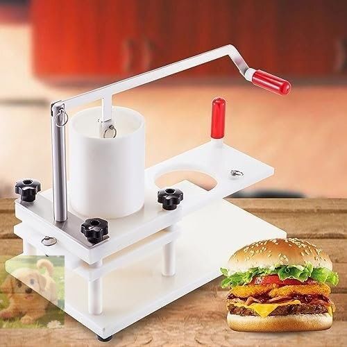 業務用ハンバーガーマシン 1.5kg大型ホッパー付きハンドプレスハンバーガーパティ製造機 デスクトップ固定デザイン ハンバー