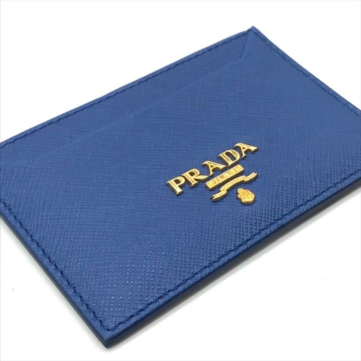 PRADA プラダ　サフィアーノ　カードケース　名刺入れ　ガンメタル金具　レザー ☆PRADA ☆サフィアーノレザーカードケース (PRADA/カードケース