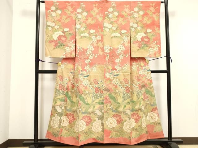 平和屋着物□訪問着 南天文 渡し舟 暈し染め 金銀彩 正絹 逸品