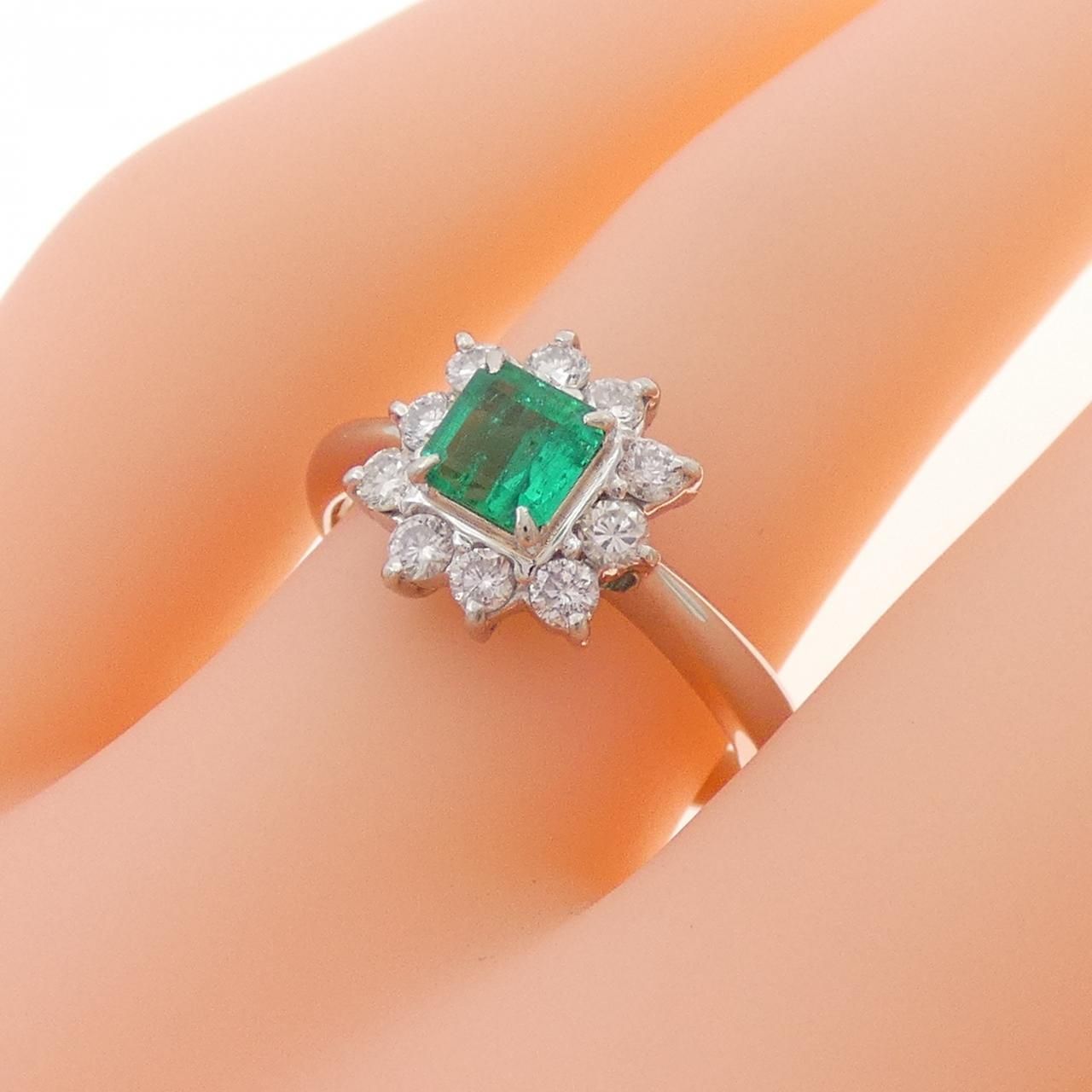 0.93ct 天然 エメラルド ダイヤモンド リング PT850 プラチナ