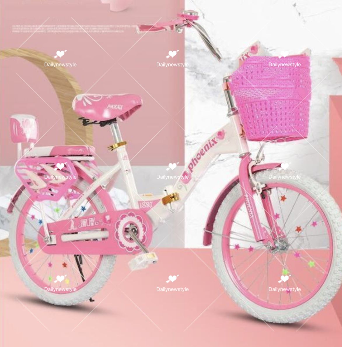 人気推薦◇折りたたみ式子供用自転車20インチキッズバイクピンク