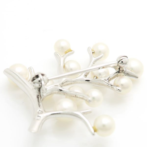 MIKIMOTO 幸福の木 パール ブローチ Kofuku no ki シルバー 真珠 3.8