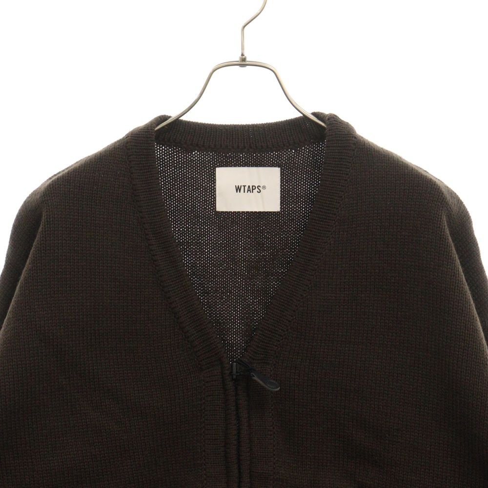 WTAPS ダブルタップス ロゴ ニット ジップ カーディガン ブラウン W