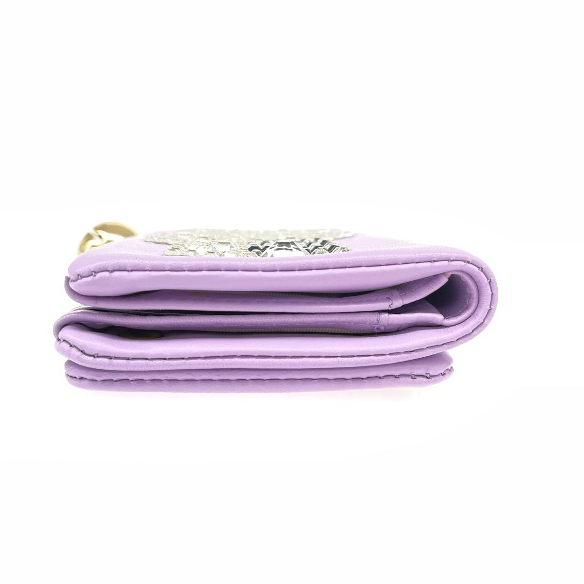 tsumori chisato CARRY ツモリチサトキャリー 二つ折り 財布 パープル レザー ユニセックス レディース キラネコ ラインストーン 240001145114