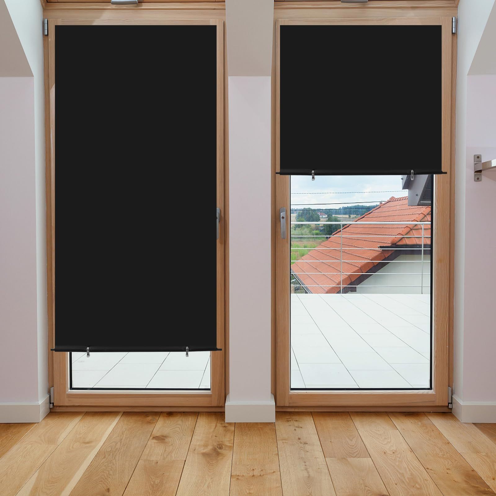 窓 遮光シート 布 窓遮光シート 窓ガラス目隠しシート 超遮光カーテン 日よけシート 日差し・西日対策 ロールスクリーン 窓ガラス ホワイト ロールカーテン 1級遮光 断熱 遮熱 AnExer 防音 防寒 UVカット 直接貼付 取付簡単 四季通用